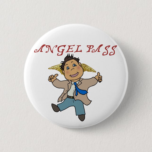 Mini Castiel Angel Button (Front)