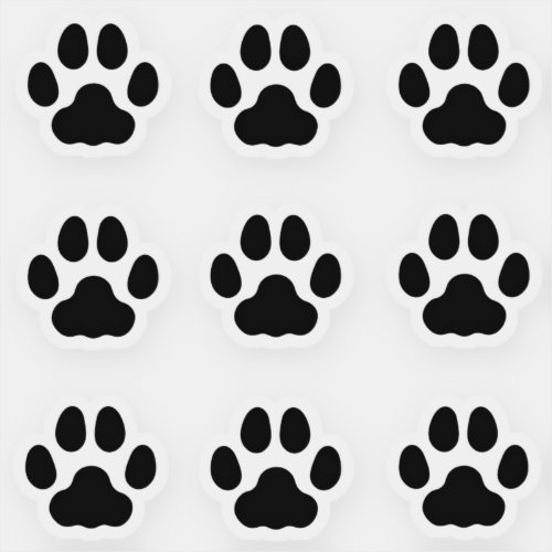Mini Cat Paw Prints Black Animal Tracks Stickers