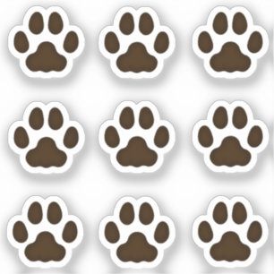 Mini Cat Paw Prints Dark Brown Animal Tracks Sticker
