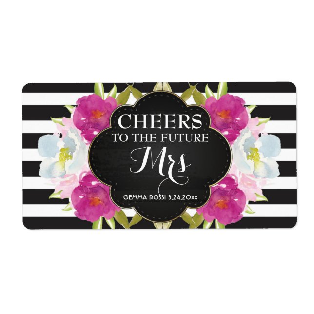 Mini Champagne Label Bridal Shower Favor (Front)