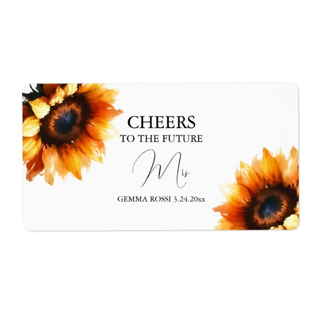 Mini Champagne Label Bridal Shower Favor (Front)