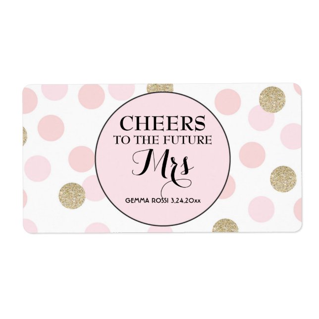 Mini Champagne Label Bridal Shower Favor (Front)
