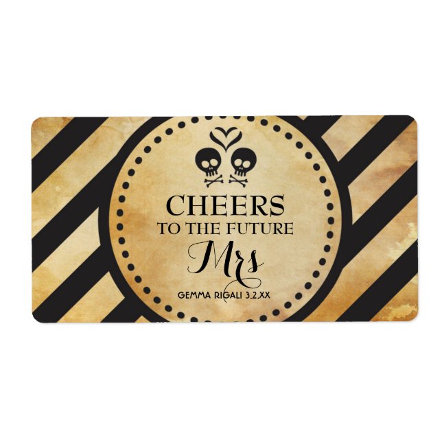 Mini Champagne Label Gothic Shower Favor (Front)