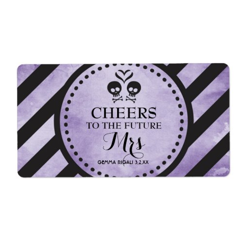 Mini Champagne Label Gothic Shower Favor _ Purple