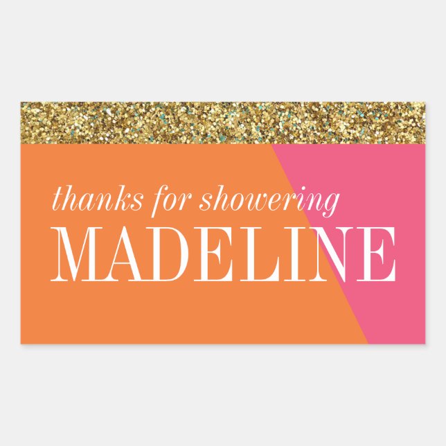 Mini Champagne, mini wine label, bridal shower Rectangular Sticker (Front)