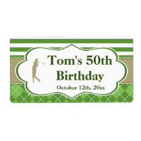Mini champagne wine bottle label golf green gold