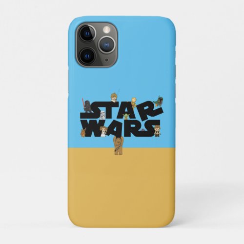 Mini Characters Climbing Star Wars Logo iPhone 11 Pro Case