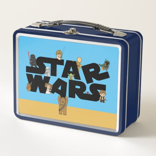 Mini Characters Climbing Star Wars Logo Metal Lunch Box