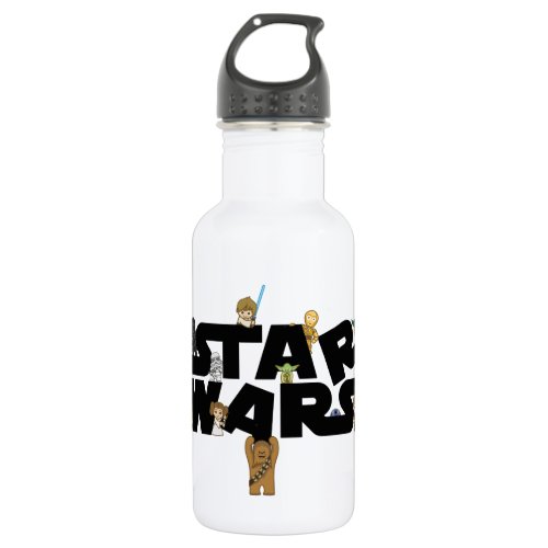 Mini Characters Climbing Star Wars Logo Stainless Steel Water Bottle
