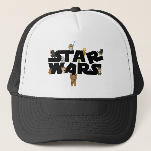 Mini Characters Climbing Star Wars Logo Trucker Hat