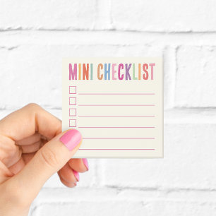 Mini Checklist Colorful Post-it Notes