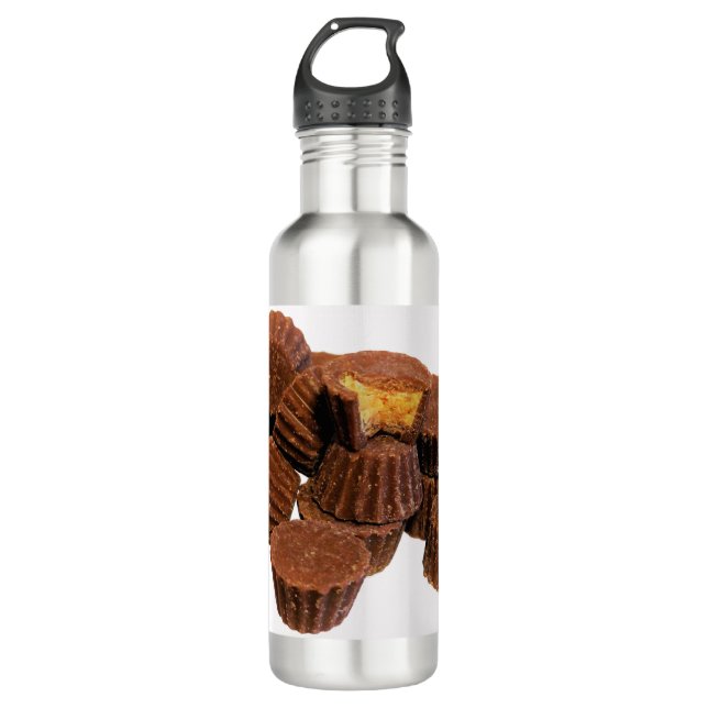Mini Chocolate and Peanut Treats Stainless Steel Water Bottle (Front)