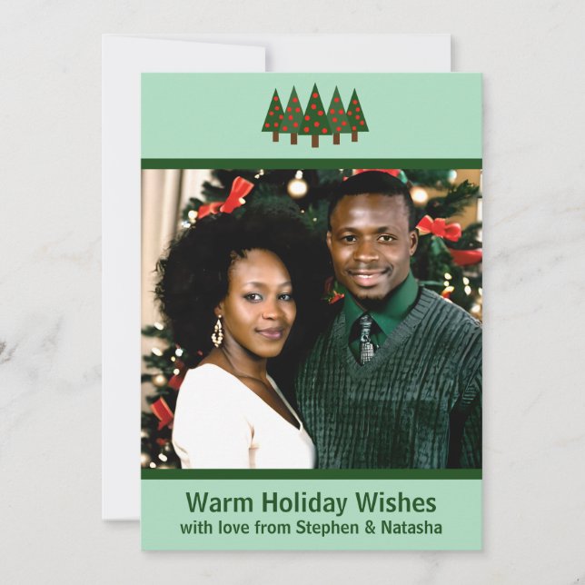 Mini Christmas Forest Photo Holiday Card (Front)