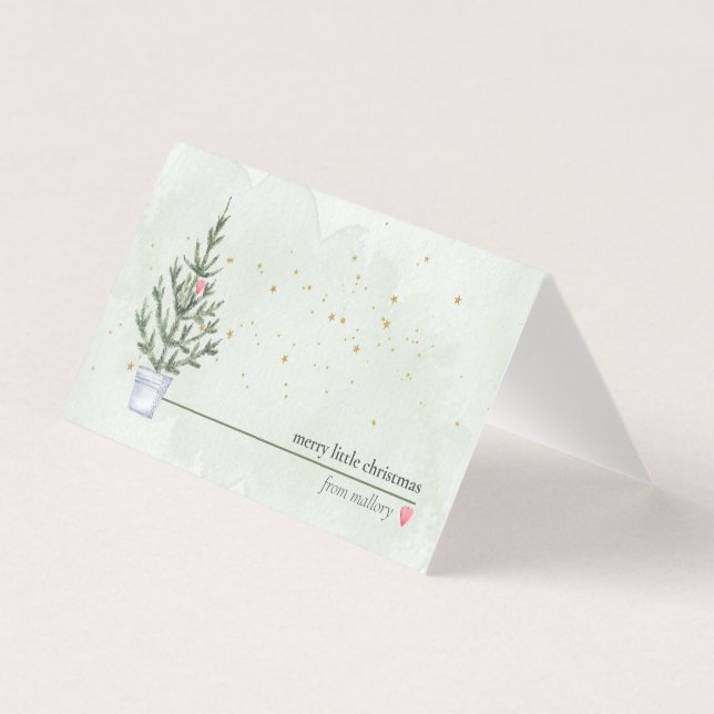 Mini Christmas Note Cards with Your Name (Front)