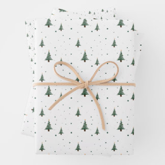 Mini-Christmas Tree Wrapping Paper Sheets