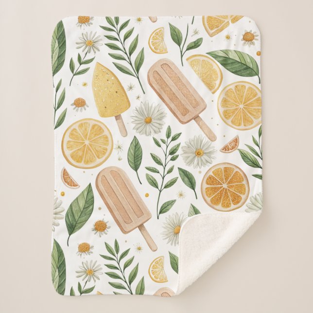 Mini Citrus Popsicle Sherpa Blanket – Small (Front)