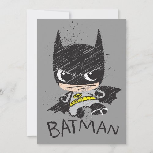 Chibi Classic Batman Sketch Invitation