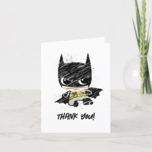 Mini Classic Batman Sketch Birthday - Thank You Card