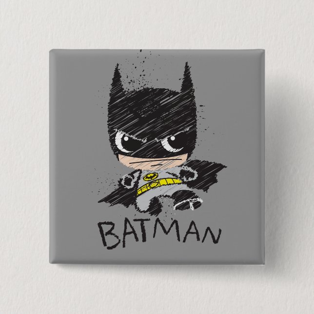 Mini Classic Batman Sketch Button (Front)