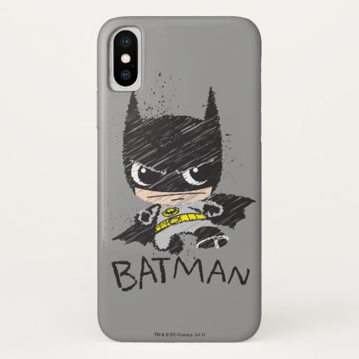 Mini Classic Batman Sketch iPhone X Case
