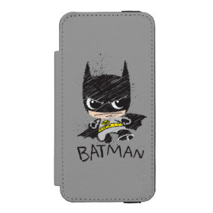 Mini Classic Batman Sketch Wallet Case For iPhone SE/5/5s