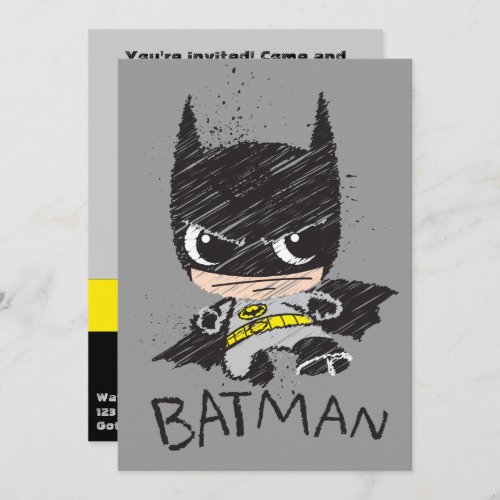 Mini Classic Batman Sketch Invitation
