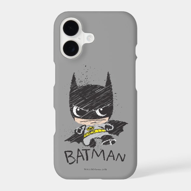Mini Classic Batman Sketch Iphone Case (Back)