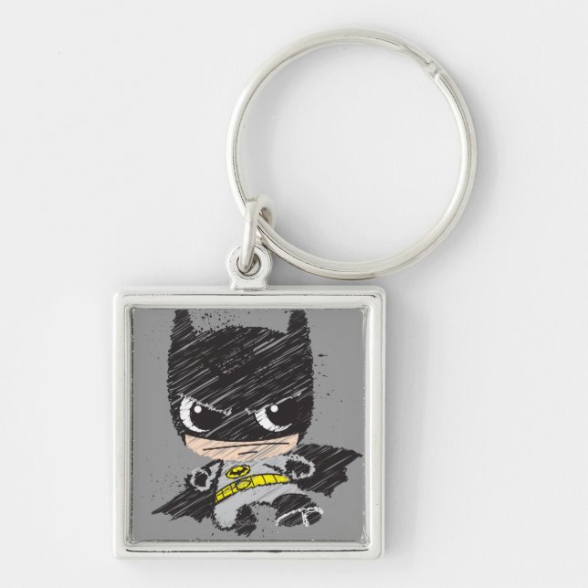 Mini Classic Batman Sketch Keychain (Front)