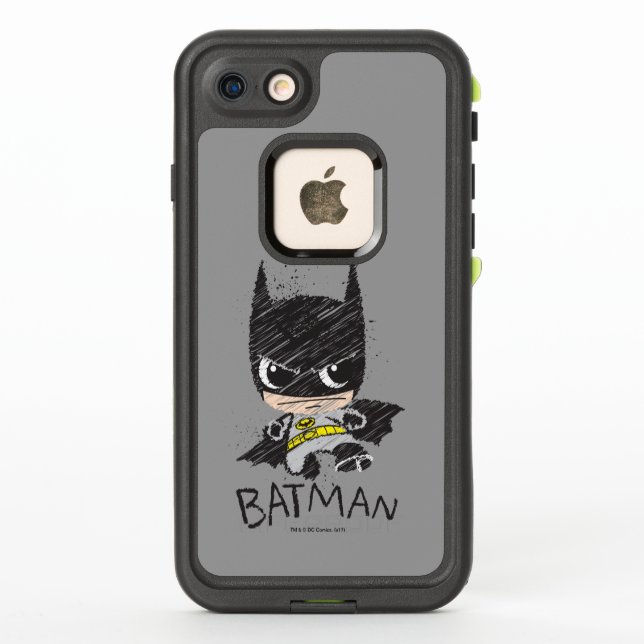 Mini Classic Batman Sketch LifeProof iPhone Case (Back)