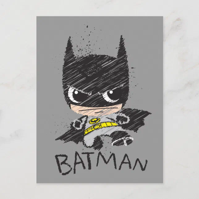 Mini Classic Batman Sketch Postcard | Zazzle