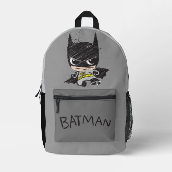 Mini Classic Batman Sketch Printed Backpack by justiceleague at Zazzle