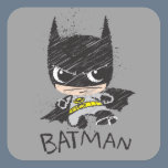 Mini Classic Batman Sketch Square Sticker