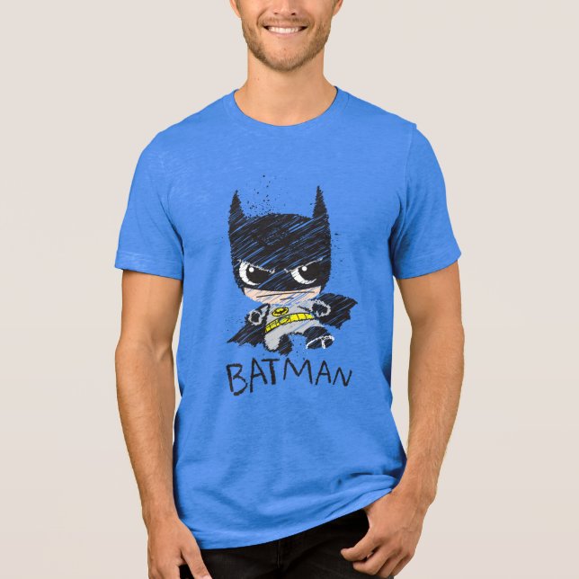 Mini Classic Batman Sketch Tri-Blend Shirt (Front)