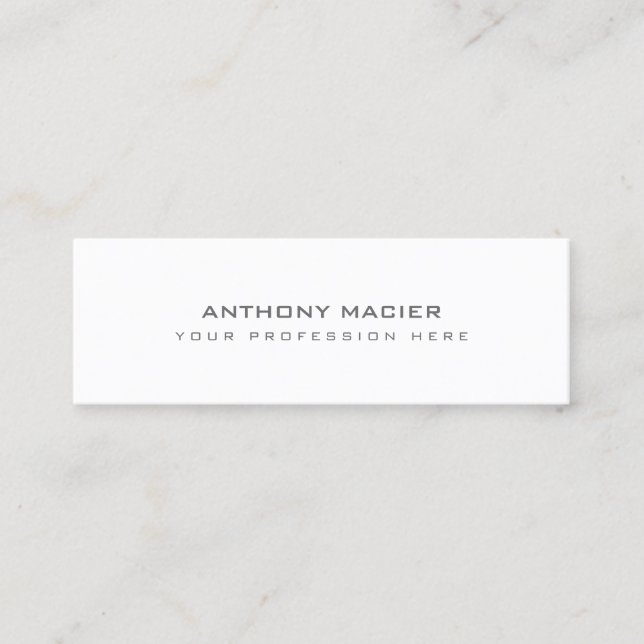 mini clear plain white minimal pro business card (Front)