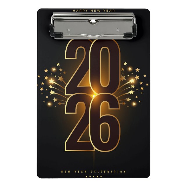 Mini Clipboard-Happy New Year 2026  Mini Clipboard (Front)