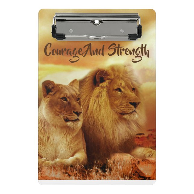 Mini Clipboard Lions Courage Strength  (Front)