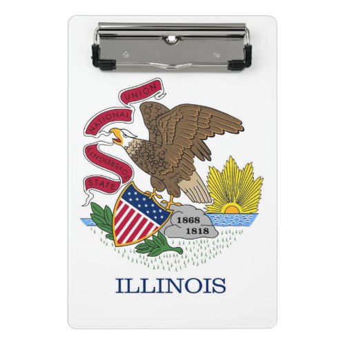 Mini clipboard with flag of Illinois State USA