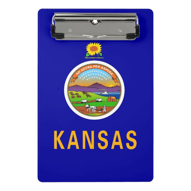 Mini clipboard with flag of Kansas State, USA (Front)