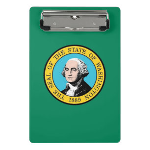 Mini clipboard with flag of Washington, USA