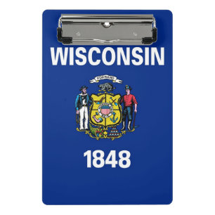 Mini clipboard with flag of Wisconsin, USA