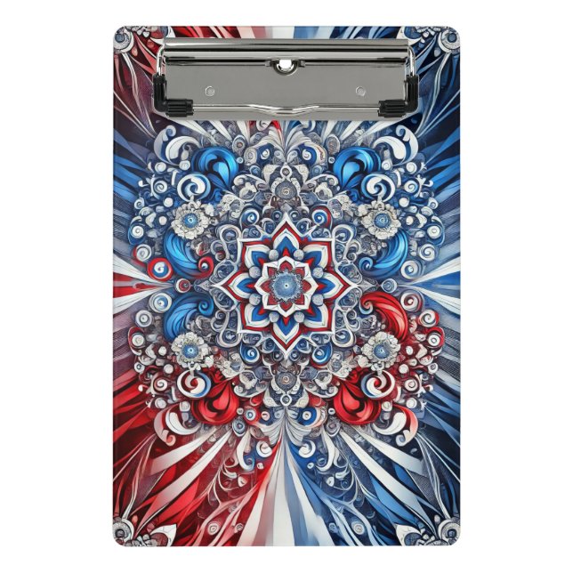 Mini clipboard with French Colors Abstract Design (Front)