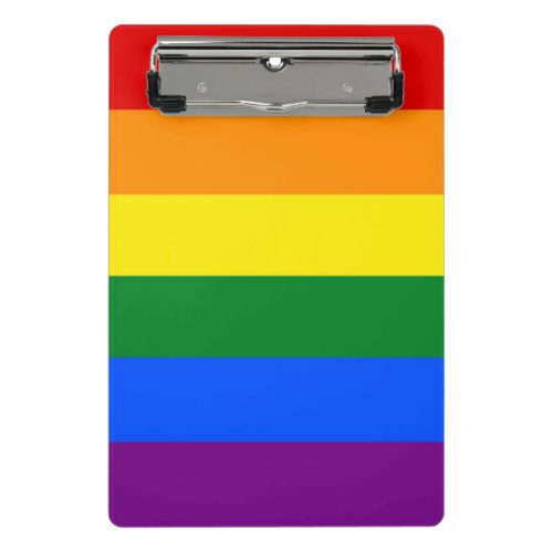 Mini clipboard with Rainbow Pride flag of LGBT