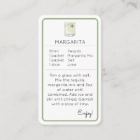 Mini Cocktail Kit Favor Recipe Card Margarita