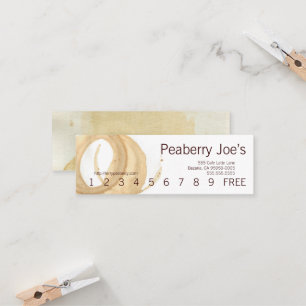 Mini Coffee Cup Stain Punchcard Loyalty Card