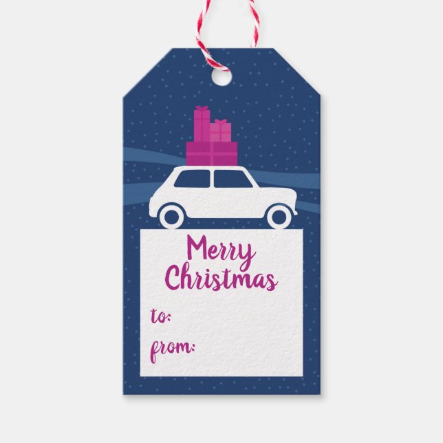 Mini Cooper Christmas Traffic Gift Tags (Front)