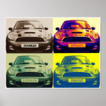 Mini Cooper collage (poster) Poster<br><div class="desc">A bold and colourful poster featuring the modern Mini Cooper. DesignbyDongles. Also available on canvas.</div>