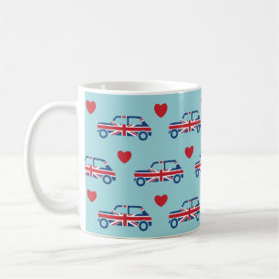 Mini Cooper Hearts - British Union Jack Car Mug