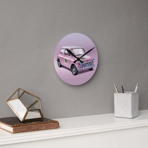 Mini Cooper S1 pink clock