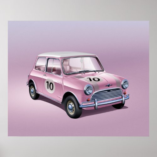 Mini Cooper S1 Poster2 pink Poster