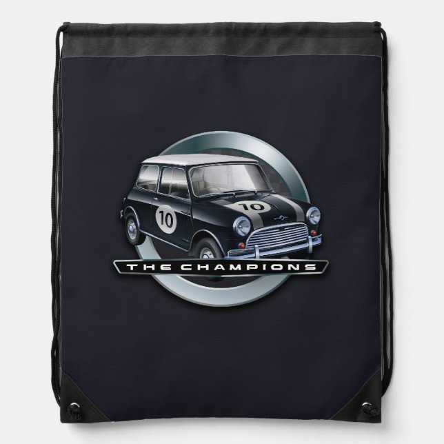 Mini Cooper S black Drawstring Bag (Front)